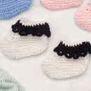 Baby Wool Booties in Black and White